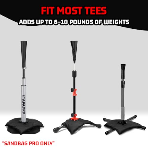 2-Pack Baseball Weighted Sandbag for Batting Tee, Adds Stability & Durability