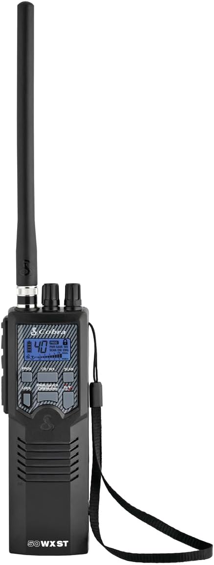 Cobra HHRT50 Road Trip CB Radio - 2-Way Handheld Emergency Radio with Access to Full 40 Channels & NOAA Alerts, Rooftop Magnet Mount Antenna and Omni-Directional Microphone, Black, 6.3" x 2" x 1.75"