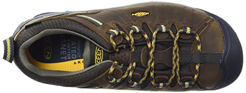 KEEN Men's Targhee 2 Low Height Waterproof Hiking Shoes, Cascade Brown/Golden Yellow, 12 Wide