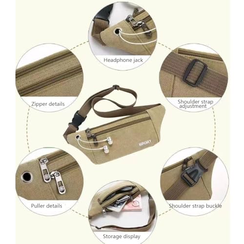 Waist Pack for Men Women, Sports Running Fanny Pack, Lightweight Water-Resistant Phone Waist Bag, Adjustable Belt for Hiking
