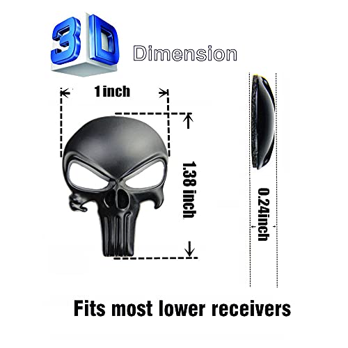 Punisher Skull Black Metal Magwell Decal Sticker for Magazine Decoration - Tactical Accessory