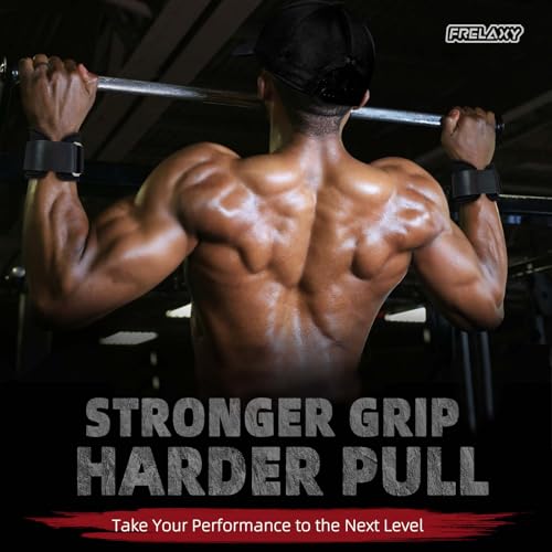 Frelaxy Black Wrist Straps for Weightlifting - One Size, Deadlifts Grip Support