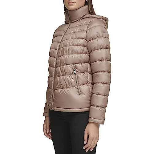 Kenneth Cole Women's Solid Hooded Puffer Jacket