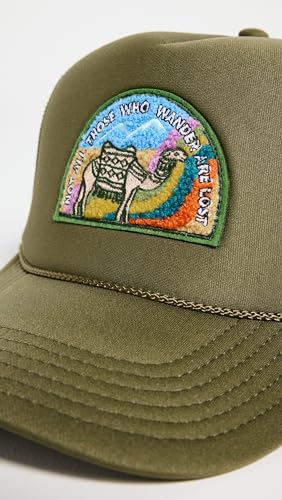 Freya Women's Not All Who Wander Trucker Hat - One Size Olive - Outdoor Adventure Cap