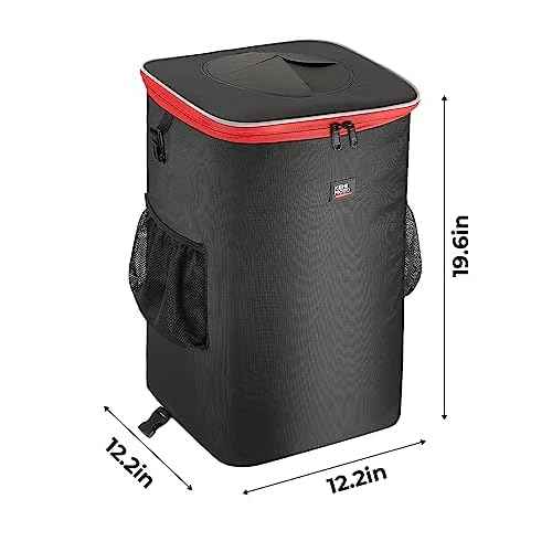 KEMIMOTO Boat Trash Can, Portable Reusable Boating Garbage Can with Lid Outdoor Collapsible Storage Bags Accessories for Boating Camping RV Pontoon Kayak