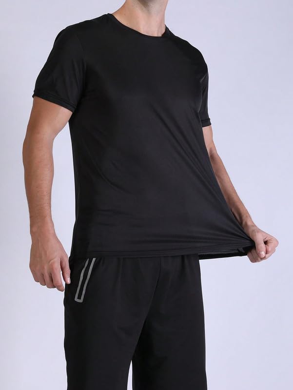 3 Pack Men’s Short Sleeve Dry Fit Active Crew Neck T Shirt - Athletic Running Gym Workout Tee Tops