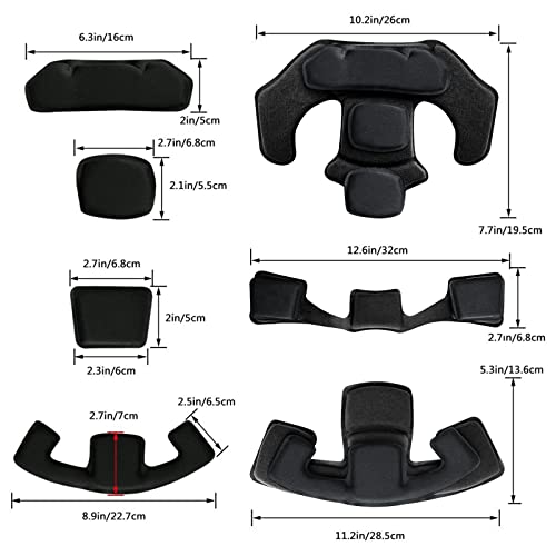 Universal Tactical Helmet Pads - Black Replacement Foam Inserts for ACH, MICH Helmets