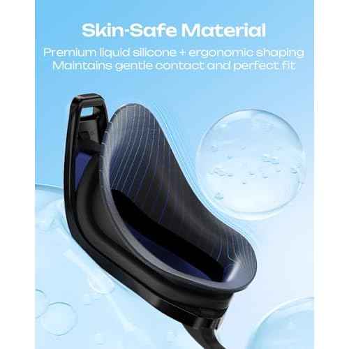 Swim Goggles, Unisex Adult Swimming Goggles for Men Women Youth - Anti Fog, Anti UV, No Leakage, HD Wider View