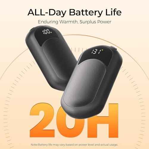 AI Hand Warmers Rechargeable 2 Pack, Heat Levels (104?131¡ÆF), Real-Time Temp & Battery Display, Electric Hand Warmers, Fast Heating, Fits in Gloves/Pocket, Gifts for Women & Men