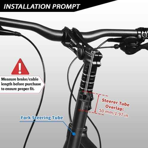 BUCKLOS Bike Stem Riser Extender MTB, 1-1/8" 28.6mm Bike Fork Stem, Handlebar Stem Aluminum Adapter for Mountain Bike, Road Bike, MTB, BMX