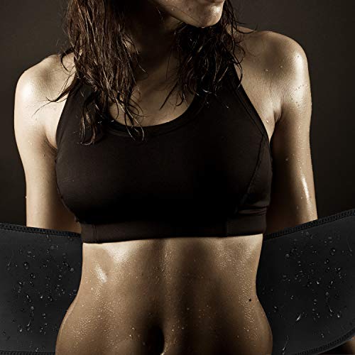 M Neoprene Waist Trainer for Men Women Belly Wrap with Back Support - Black, 38"