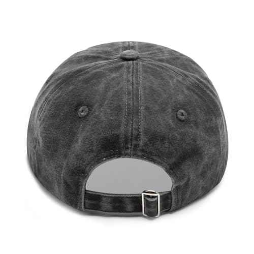 Embroidered City Hat for Men Women Vintage Washed Denim Football Fans Hat Adjustable Cotton Baseball Cap