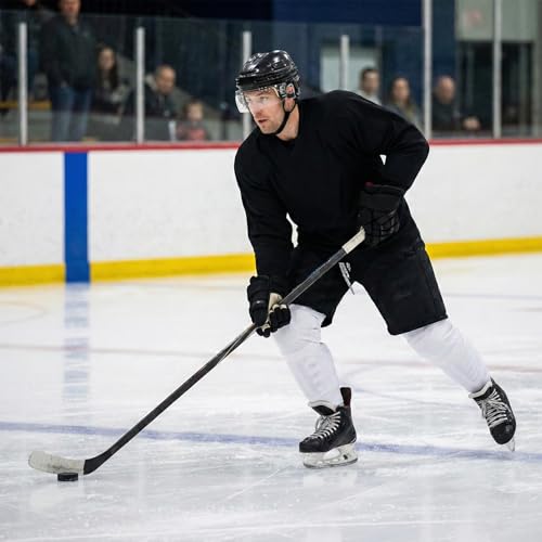 Black Large High-Density Mesh Ice Hockey Socks - Breathable Practice Gear