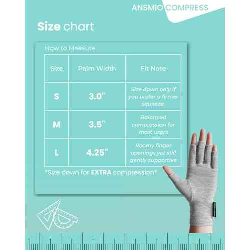 Rayon Derived from Bamboo Compression Gloves ? Fingerless Arthritis & Carpal Tunnel Support, Lightweight Moisture-Wicking, Gentle Relief for Men & Women, Size M