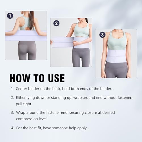 Post Surgery Abdominal Binder Support Belt - 2 Panel 6 Inch Large