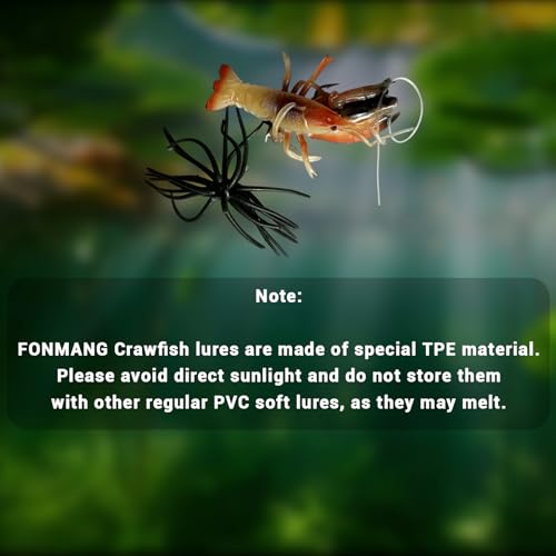 Crayfish Lure Soft Plastic Bait for Bass Fishing, Realistic Creature Brawler