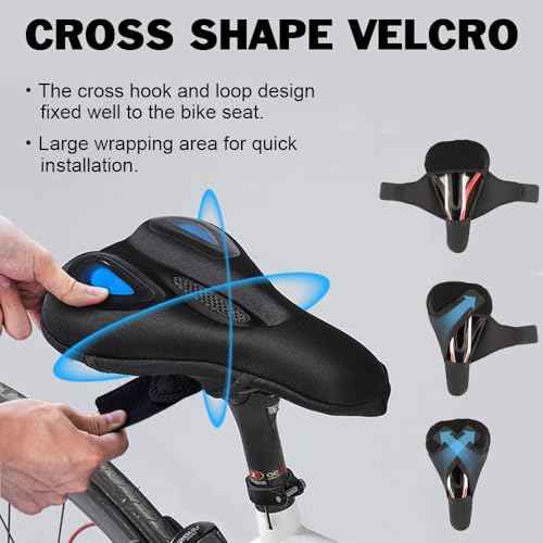 Bike Seat Cover Bike Cushion for Men Women Comfortable Gel Padded Bicycle Seat Cushion Compatible with Peloton, Outdoor & Indoor