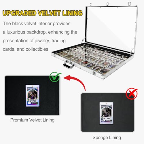 Trade Show Display Case – 34"x22" Large Aluminum Locking Tabletop Showcase for Trading Cards, Sports Cards, TCG, Jewelry – Lightweight & Portable for Exhibitions, Conventions, and Collectibles