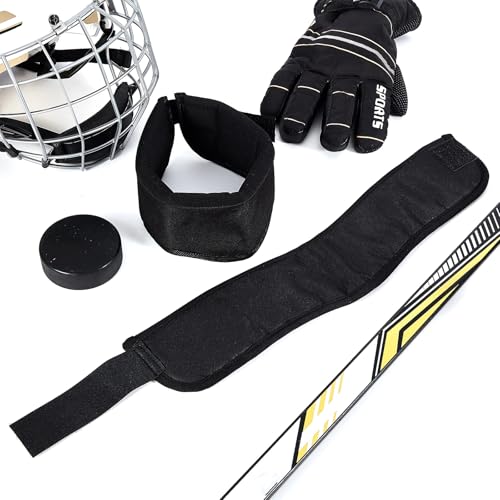 Taiyin 2 Pcs Winter Hockey Neck Guard Sports Cut Resistant Neck Guard Collar Protector for Youth Adult Paintball Ice Hockey Protective Gear, Black