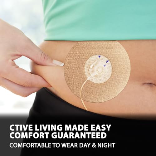 40 Pack Waterproof Adhesive Patches for CGM & Insulin Pumps - Beige, Skin-Friendly, Long Lasting