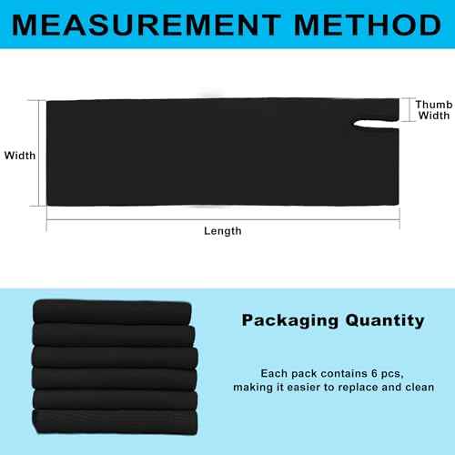 Hand Socks for Splint (Pack of 6) Wrist and Thumb Spica Wrap Liner for Women Men,Arm Cast Cover Stockinette Sleeve for Under Brace Skin friendly protective cover(Black,Medium)