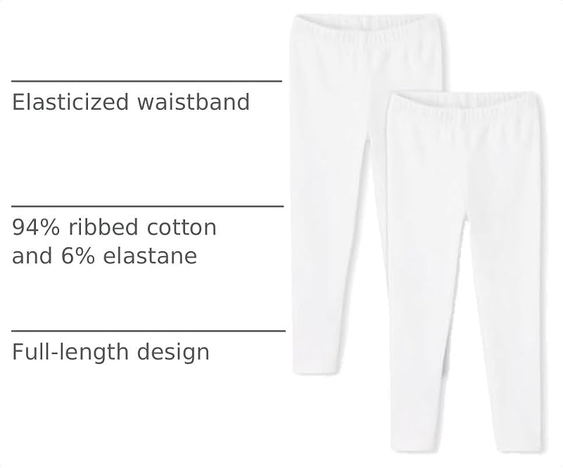 Gymboree Girls' and Toddler Pull-On Leggings 6-Pack - White & Pink Variations