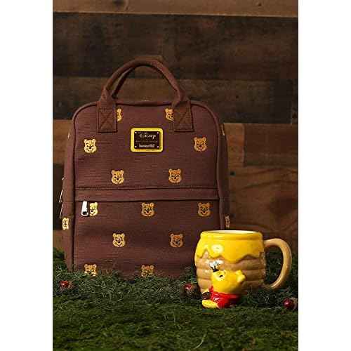 Loungefly x Winnie the Pooh Embroidered Canvas Backpack (One Size, Brown Multi)