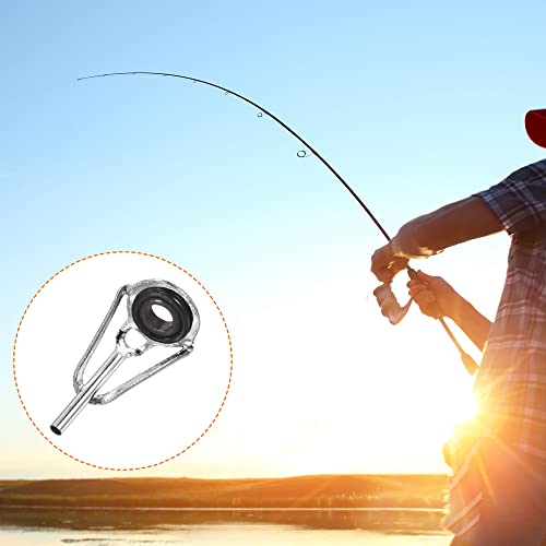10-Pack Fishing Rod Tips Repair Kit with Iron Ring Guides for Saltwater & Freshwater