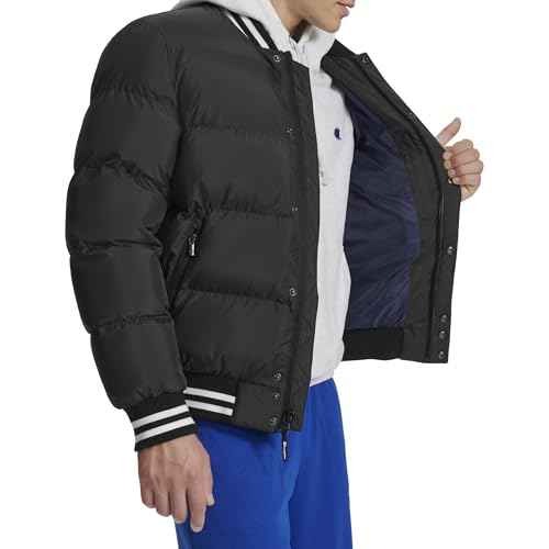 Champion Mens Varsity Bomber Puffer Jacket