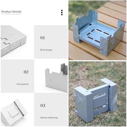 2 Pack Solid Fuel Stove Portable Compact Mini Foldable Solid Alcohol Spirit Wax Tablets Stand Burner for Camping Outdoor Backpacking Hiking Trekking Survival Picnic