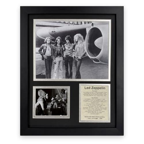 Rock & Roll Legends Wall Art - Led Zeppelin Plane Collectible Framed Photo Collage 11x14