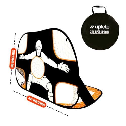 2-in-1 Pop-Up Soccer Goal & Target Net – Portable Indoor/Outdoor Soccer Training Set for Passing & Shooting Accuracy – Includes Carrying Bag