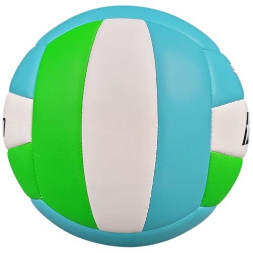 Recreational Volleyball - Soft Strike Cushioned Synthetic Leather Ball - Blue Green White - Indoor Outdoor - Official Size