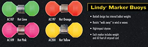 Fishing Buoy with Internal Ballast Weights & 60ft Rot-Proof Cord - Hot Lime / One Size
