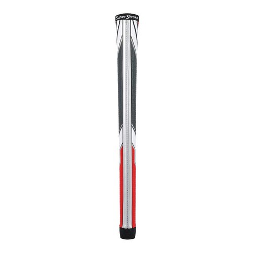 SuperStroke Traxion Tour Golf Club Grip, Standard, Advanced Surface Texture Improves Feedback and Tackiness and Even Hand Pressure, White/Red/Gray