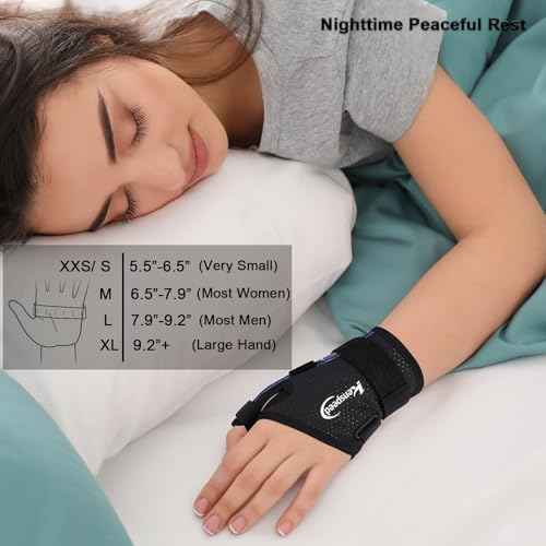 Wrist & Thumb Brace Carpal Tunnel Wrist Brace Night Support Thumb Stabilizer, Spica Thumb Splint Right Hand & Left Hand for Dequervain's Tenosynovitis, Tendonitis, Arthritis (Purple-Left, M)