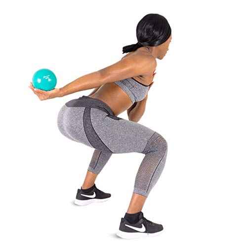 ProsourceFit Weighted Toning Exercise Balls for Pilates, Yoga, Strength Training and Physical Therapy, 2 lb to 8 lb, Color Coded