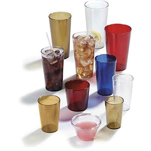 Carlisle FoodService Products Stackable Tumbler Plastic Tumbler with Pebbled Exterior for Restaurants, Catering, Kitchens, Plastic, 13.4 Ounces, Amber, (Pack of 72)