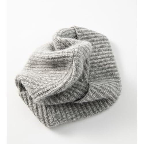Villand 100% Cashmere Ribbed Cuffed Hat for Men, Ultra-Soft Men's Pure Cashmere Winter Ski Beanie