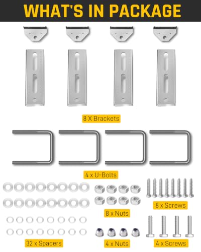 Wyckoff 8-Inch Boat Trailer Bunk Bracket 4-Pack Heavy Duty Galvanized Swivel