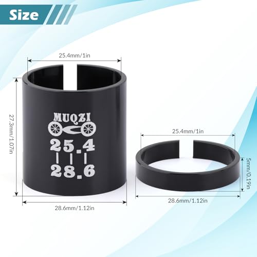 Bike Fork Adapter 1-1/8 to 1 Inch Steerer Tube Reducer - Heavy Duty 2-Pack