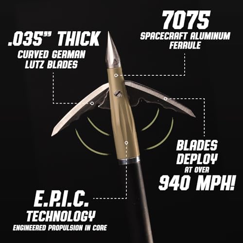 Bowmar Archery Beast Broadheads 100 Grain 2.3 Inch Cut - Fastest Deploying