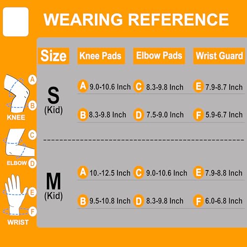 ENHERWE Protective Gear Set for Skating Cycling Bike Rollerblading Scooter,Include Wrist Guards,Knee Pads and Elbow Pads for 3-8 Years Kids,Pink and Size S