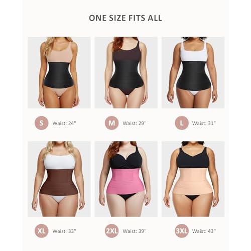 FeelinGirl Waist Trainer for Women Bandage Wrap Trimmer Belt Long Torso Tummy Wraps Belly Body Shaper Waist Trimmer Belt