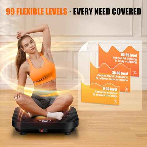 Vibration Plate Exercise Machine, 400 Lbs Capacity Whole Body Vibrating Plate for Lymphatic Drainage, Weight Loss Fat Burner for Home Workout Women Men