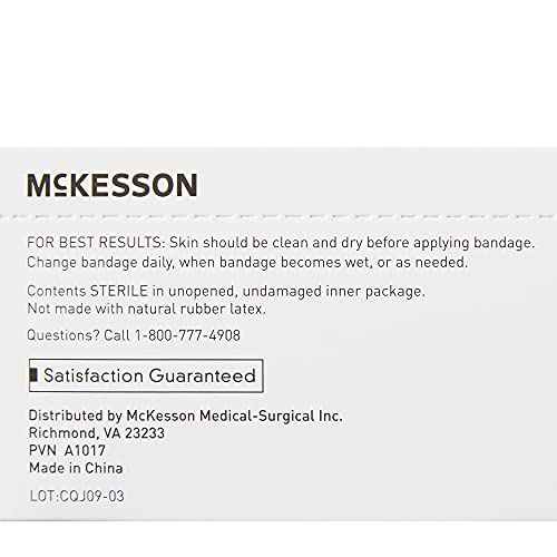 McKesson Adhesive Bandages, Sterile, Fabric Oval, 1 in x 1 1/4 in, 100 Count, 24 Packs, 2400 Total