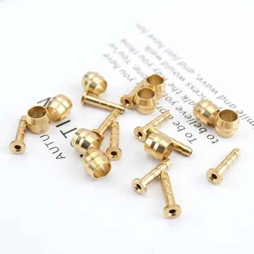 10 Set Bicycle Olives and Barbs Insert Brass Connecting Insert Hydraulic Disc Brake Hose Olive Connector Component Insert Replacement Compatible with Brake Hose (BH59)