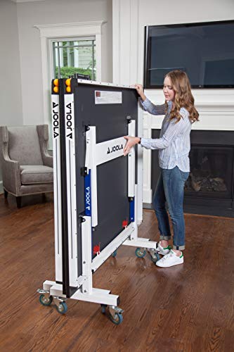 JOOLA Rally TL Professional MDF Indoor Ping Pong Table w/ Quick Clamp Table Tennis Net & Post Set - 10 Minute Easy Assembly - Corner Ball Holders - Tournament Quality - Includes Playback Mode