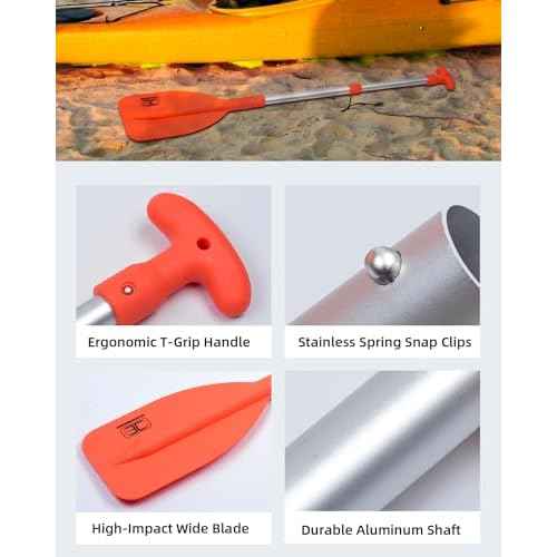 OCEANBROAD Telescoping Emergency Paddle 21''-42''£¨Assembling Required£©/26''-54'' Aluminium Shaft for Kayaking Boating Canoeing River Tubing