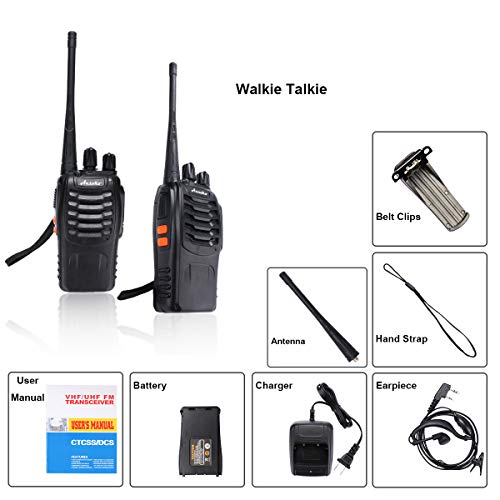 Rechargeable Long Range 2-Way Walkie Talkies 16 Channels 3 Pack - Black Variation
